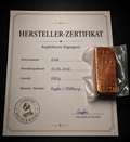 Kupferbarren Eigenguss 580g Millberry +Zertifikat