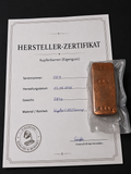 Kupferbarren Eigenguss 584g Millberry +Zertifikat
